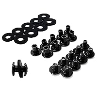 Grizzly Black Chicago Screws, 1/4 Inch for Leather/Kydex Gun Holsters/Clips and Knife Sheaths, Phillips Truss Heads and Open Slotted Fasteners with Rubber Washers/Spacers
