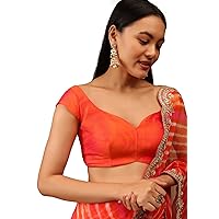 Women's Readymade Banglori Silk Blouse For Sarees || Indian Designer Bollywood Padded Stitched Crop Top Choli
