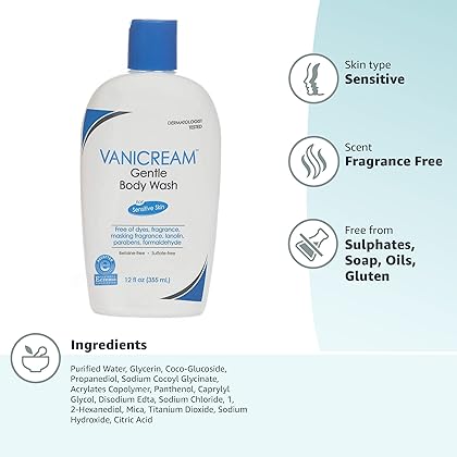 Vanicream Gentle Body Wash -12 fl oz - Formulated Without Common Irritants for Those with Sensitive Skin