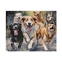 Dog Puzzle - Pals Playing and Splashing, 110, 252, 500 or 1014 Piece Options (520-piece)