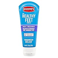 O'Keeffe's for Healthy Feet Night Treatment Foot Cream, Guaranteed Relief for Extremely Dry, Cracked Feet, Visible Results in 1 Night, 3.0 Ounce Tube, (Pack of 1)