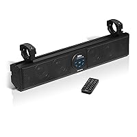 BOSS Audio Systems BRT26A UTV Sound Bar - 26 Inch Wide, IPX5 Rated Weatherproof, Bluetooth, Amplified, 4 Inch Speakers, Soft Dome Tweeters, Easy Installation for Dune Buggies, Jeeps, Rock Crawlers