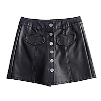 Faux Leather Shorts for Women's Elastic Leggings High Waist Shaping Butt Lift Vegan Leather Pants Plus Size