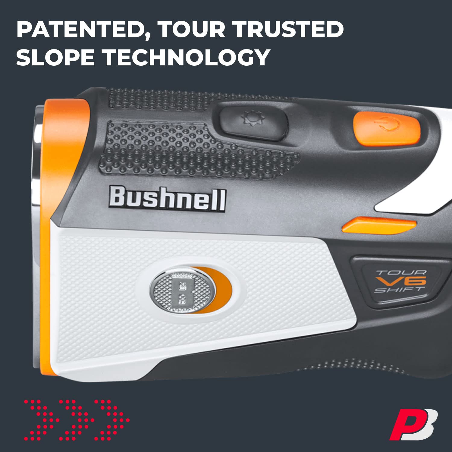 Bushnell Tour V6 / Tour V6 Shift Golf Rangefinder Bundle | PinSeeker with Visual JOLT, BITE Mount, & IPX6 Rating | with Bushnell Golf Carrying Case, Microfiber Towel, 2 CR2 Batteries, & More