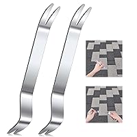 PAGOW 2 Pack Paver Puller Tool, Removal Raise Sunken Brick Tool for Home Garden, Lawn Yard Replace Paver Patio Blocks (7 Inch Long, Silver)