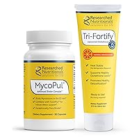 Researched Nutritionals Mold Detox Duo - MycoPul Advanced Toxin Binder (90 Capsules) & Tri-Fortify Liposomal Glutathione (8 Oz) - 2 Products Made to Support Removal of Mycotoxins