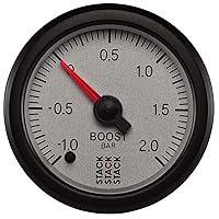 ST3381 Silver 52mm -1 to +2 Bar Universal T-Fitting Professional Stepper Motor Boost Pressure Gauge