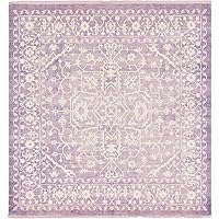 Unique Loom Traditional Classic Intricate Design with Distressed Vintage Detail, Area Rug, 8 ft, Purple/Ivory