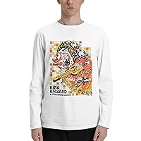 Rock Band T Shirts King Gizzard and Lizard Wizard Man's Cotton Crew Neck Tee Long Sleeve Clothes White