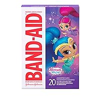 Band-Aid Brand Nickelodeon Shimmer and Shine Bandages, 20 Assorted Sizes Per Box (3 Pack)