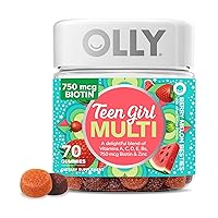 Teen Girl Multi Gummy, Healthy Skin and Immune Support, 15 Essential Vitamins, Biotin, Zinc, Calcium, Chewable Multivitamin, Berry Melon, 35 Day Supply - 70 Count