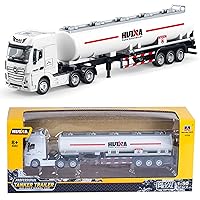 Gemini & Genius Oil Tanker Trailer Toy, Heavy Duty Realistic Look Alloy Hauler Car Toys Vehicle, 1:50 Scale Diecast Tanker Truck, Toy Trucks for Kids (Detachable)