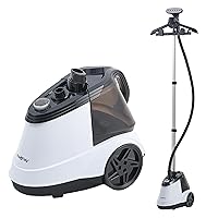 True & Tidy® Pro Commercial Garment Steamer with Extra Large 2.9L (98 oz) water tank, Heavy Duty with 3 Steam Settings, Aluminum Steam Plate, up to 90 mins of Steam
