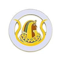 DOI Daughters of Isis Round Masonic Auto Emblem - [White & Gold][3'' Diameter]
