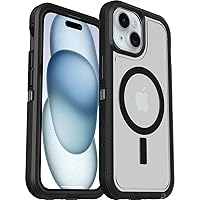 OtterBox iPhone 15, iPhone 14, and iPhone 13 Defender Series XT Clear Case - DARK SIDE (Black/Clear), Screenless, Rugged , Snaps to MagSafe, Lanyard Attachment (Ships in Polybag)