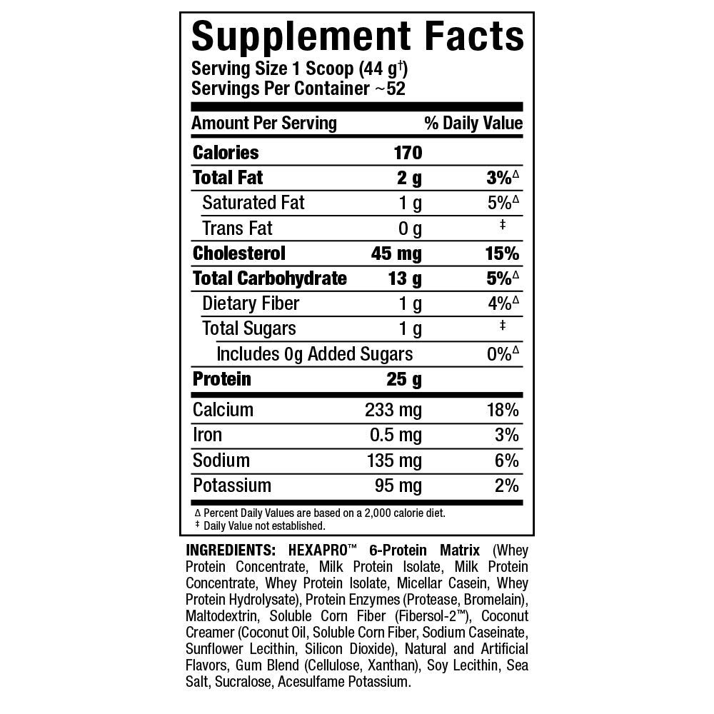 ALLMAX Nutrition - HEXAPRO Protein Powder, 6 Protein Sources for Sustained Release, Protein Blend, Gluten Free, 25 Grams of Protein, Vanilla, 5 Pound