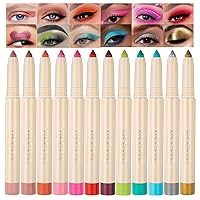 BestLand 12 Pcs Cream Eyeshadow Stick Set Matte Shimmer Rainbow Earth Colors Highly Pigmented Long Lasting Waterproof Eye Shadow stick Eye Liner Makeup with Pencil Sharpener (Set A)