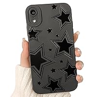 Compatible for iPhone XR Case Cute Cool Star Black Design for Girls Women Soft TPU Shockproof Protective Girly for iPhone XR-Black Star