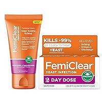FemiClear 2-Day Dose Yeast Infection Treatment for Women and Soothing Feminine Wash, External Anti-Itch Ointment for Soothing Care, Feminine Hygiene Products