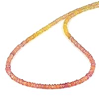 45CM Elegant 925 Sterling Silver Shaded Songea Sapphire Gemstone Bead Necklace With Rhodium Plating for Women and Girls