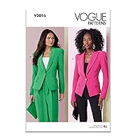 Vogue Misses' Fitted Lined Jackets Sewing Pattern Packet, Design Code V2016, Sizes 6-8-10-12-14, Multicolor