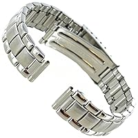 12mm Hirsch Silver Stainless Steel Fold Over Clasp Ladies Watch Band 5572