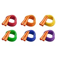 Champion Sports Licorice Jump Rope for Fitness, Assorted Colors - Speed Jump Ropes with Contoured Handles for Exercise, Cross Training, Boxing - Single Premium Skipping Rope for Kids, Adults