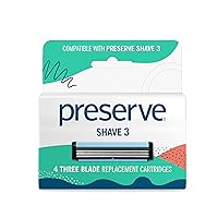 Preserve Shave 3 Replacement Cartridges for Preserve Shave 3 Razor, 4 Count