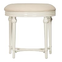 Hillsdale Cape May Backless Metal Vanity Stool for Make up Room or Bathroom, Matte White