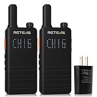 Retevis B3H Portable FRS Two-Way Radios,New Version of RT22(3.0),Rechargeable Walkie Talkies for Adults,Channel Display,Fashion Ultra-Thin, Handsfree 2 Way Radios for Camping Hiking Hunting(2 Pack)