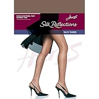 Hanes Women`s Set of 3 Silk Reflections Non-Control Top Sheer Toe Pantyhose EF, Town Taupe
