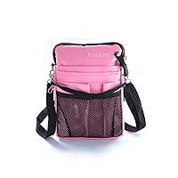 FAGERS Nurse Fanny Pack, Multi Compartment Nurse Tool Belt Organizer Pouch with Tape Holder for Women Man, 9 Pockets Nursing Waist Bag with Stethoscope Holder for Work, Scissors,10x7x1inch, Pink