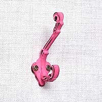 Indianshelf 6 Pack Double Prong Hooks Pink Wall Mounted Coat Hooks Colourful Kids Hooks for Hanging, Wall Hanger for Towel, Key, Robe, Scarf, Bag, Cap, Coffee Cup, Mugs