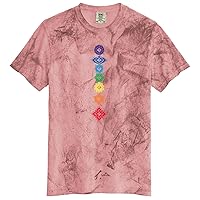 Men's Floral 7 Chakras Tie Dye Heavyweight Tee Shirt