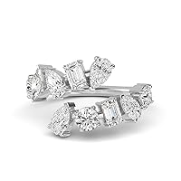 1-8 Carat (ctw) White Gold Round, Marquise, Emerald,Pear Cut LAB GROWN Diamond Stackable Ring (Color H-I Clarity VS1-VS2)
