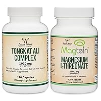 Double Wood Supplements Tongkat Ali 200 to 1 for Men, Magnesium L-Threonate - Men's Health Support