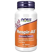 NOW Supplements, Respir-All™ with Quercetin, Vitamin C, Nettle Extract and Bromelain, Respiratory Support*, 60 Tablets