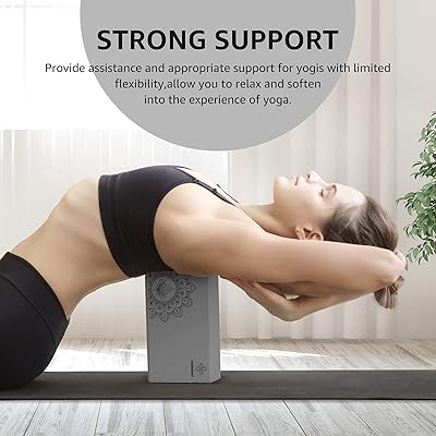 Overmont Yoga Block 2 Pack Supportive Latex-Free EVA Foam Soft Non-Slip  Surface for General Fitness Pilates Stretching and Meditation 9x6x3 Yoga