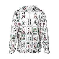 Men's Mahjong-China-Culture-Hipster Sun Protection Hoodie Shirt Long Sleeve Fishing Womens Uv Shirt Hiking