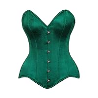 Daisy corsets Womens Top Drawer Dark Green Satin Steel Boned Overbust CorsetCorset