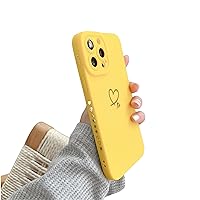 BaraSh Macaroon Color Color Love Solid Color All-Inclusive Phone case, Silicone Material, Anti-Drop, for iPhone 15 14 13 12 11 Pro Max XS XR X 7 8 Phone case (iPhone 14,Yellow)