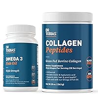 Dr. Tobias Omega 3 Fish Oil & Collagen Peptide Supplements, Supports Heart, Brain, Bone, Joint & Immune System, Promotes Hair, Skin, Nail Health and Beauty