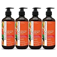 Natural Solution Body Wash, Revitalizes & Refreshing Your Skin, Formulated with Organic Blood Orange Extracts with Himalayan Pink Salt, 17 fl oz/Each – Pack of 4
