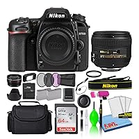 Nikon D7500 20.9MP DSLR Digital Camera with AF-S 50mm f/1.4G Lens (1581) Deluxe Bundle with 64GB SD Card + Large Camera Bag + Filter Kit + Spare Battery + Telephoto Lens (Renewed)