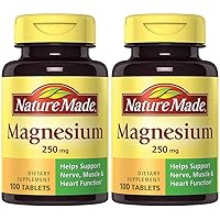 Nature Made Magnesium (Oxide) 250 mg, 100 Tablets (2 Bottles)