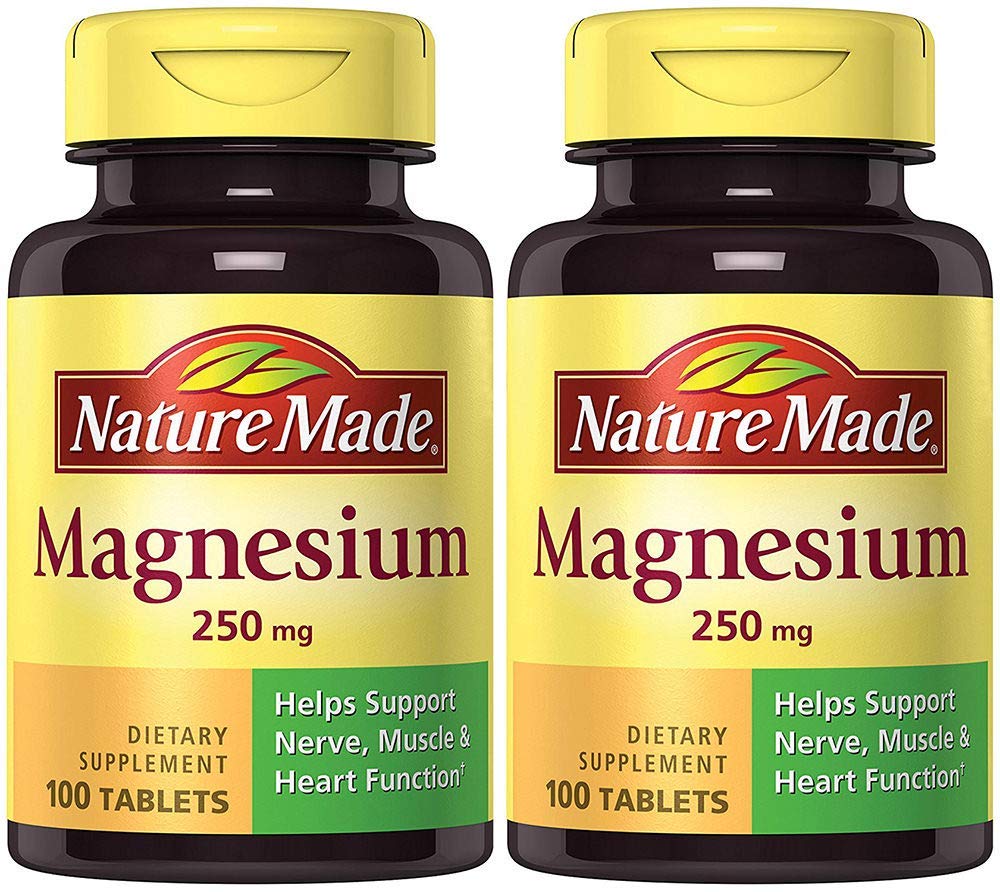 Nature Made Magnesium (Oxide) 250 mg, 100 Tablets (2 Bottles)