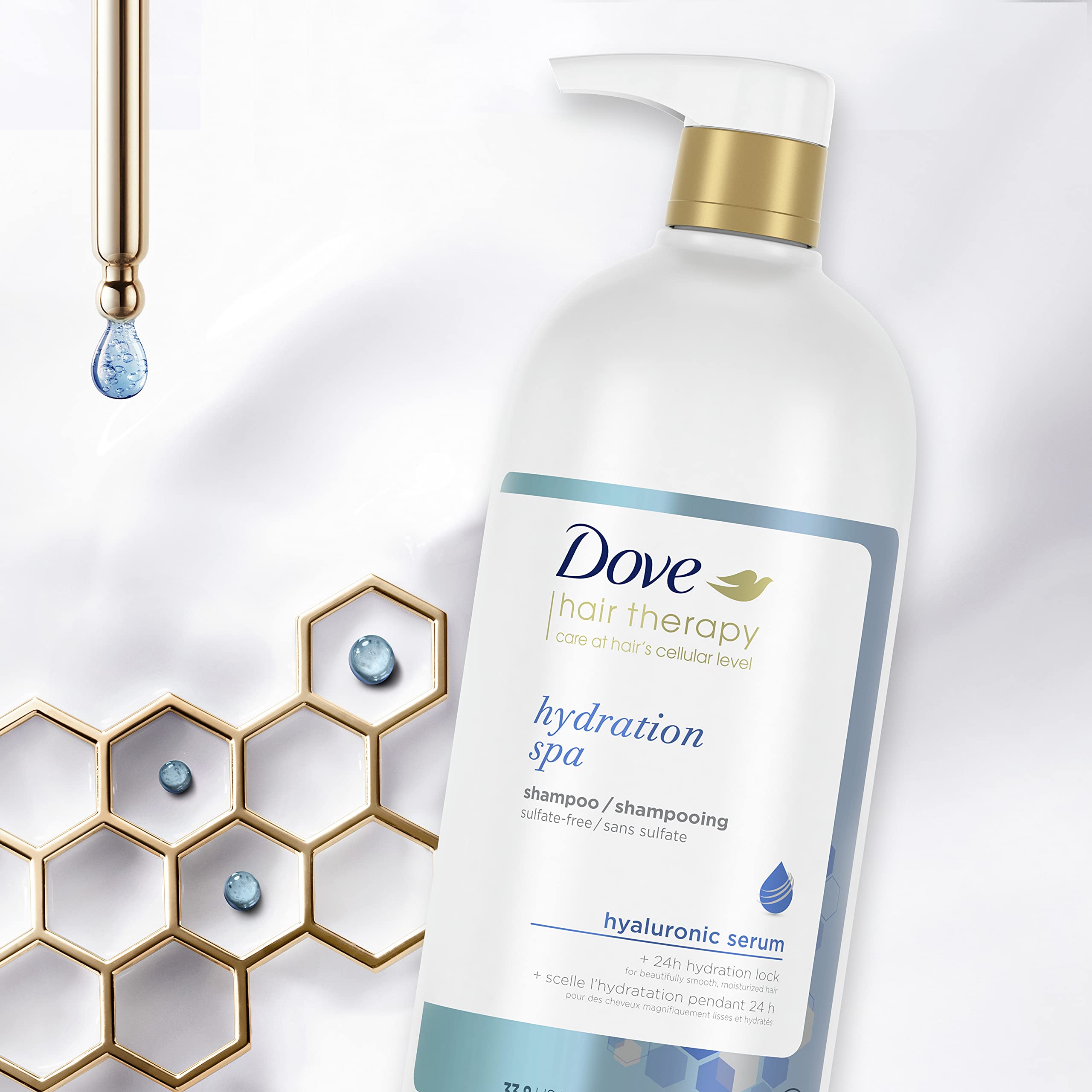 Dove Conditioner Hydration Spa for Dry Hair Hair Conditioner with Hyaluronic Serum 33.8 oz