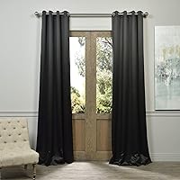 HPD Half Price Drapes Grommet Room Darkening Curtain 50 X 96 (1 Panel), BOCH-190303-96-GR, Jet Black, 50W x 96L