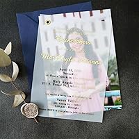 Set of 10 Quinceanera Invitations with Photo, Vellum Quinceanera Invites with Picture, Customizable Gold Foiled Invitations, Mis Quince Invites, Sweet 15th Birthday Party, Quince Anos Princess Birthday Invites (A7 (5