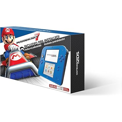 Nintendo 2DS 2 Items Bundle:Nintendo 2DS-Electric Blue 2 w/Mario Kart 7 Console and USB Sync Charge USB Cable